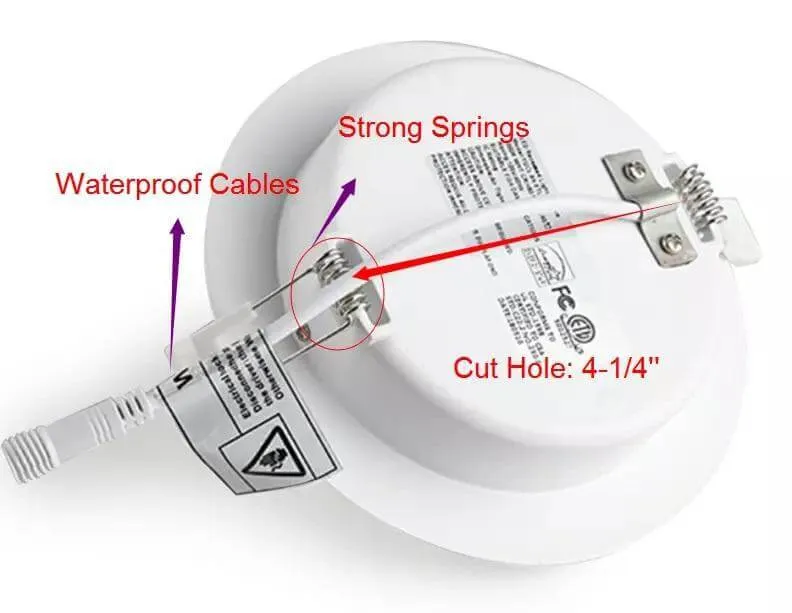 (10-PACK) Ultra Thin Gimbal/Angle-Adjustable 4in 9w 3CCT SWITCHABLE (3000K/4000K/5000K) Dimmable