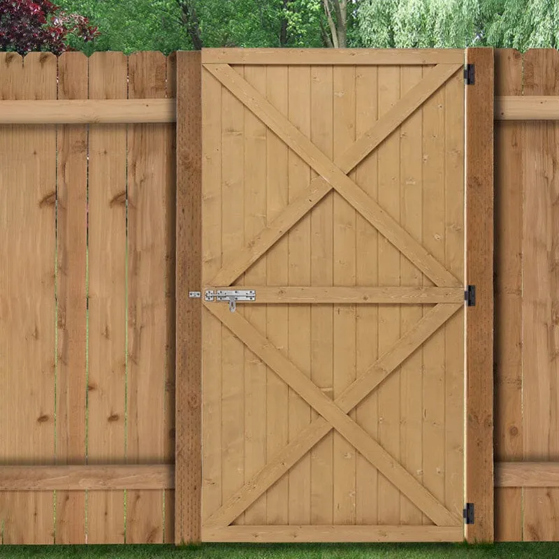 183cm H Garden Flat Top Pine Wood Gate Kit With Screw Kit