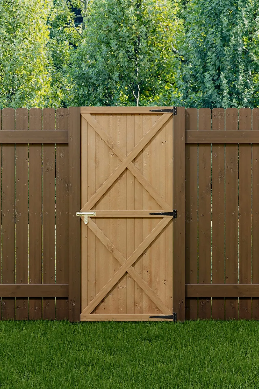 183cm H Garden Flat Top Pine Wood Gate Kit With Screw Kit