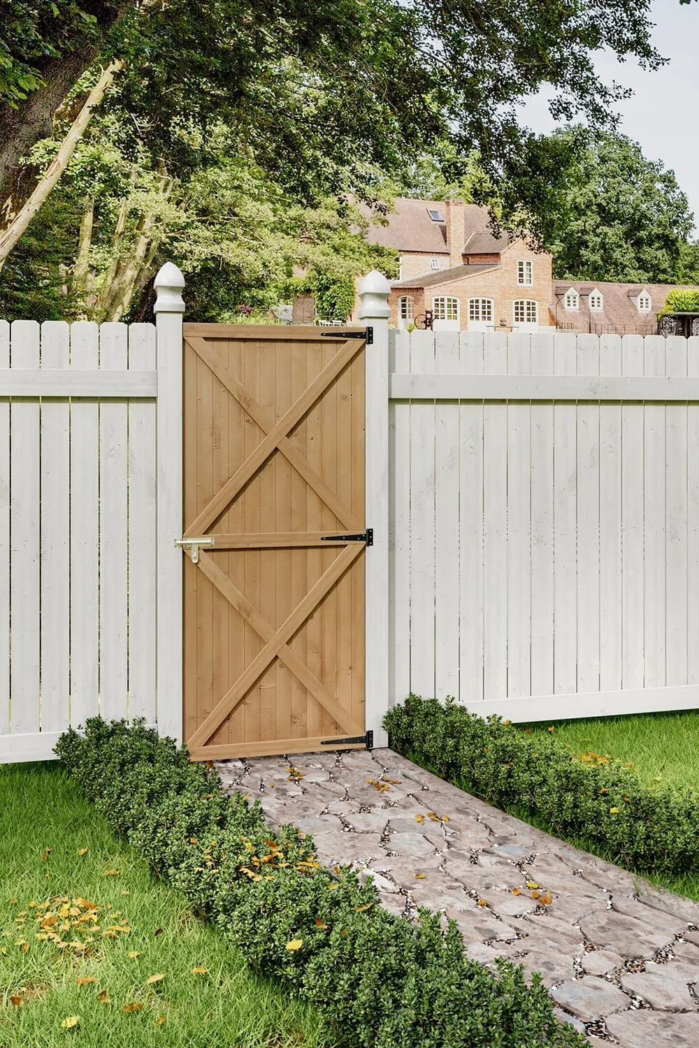 183cm H Garden Flat Top Pine Wood Gate Kit With Screw Kit