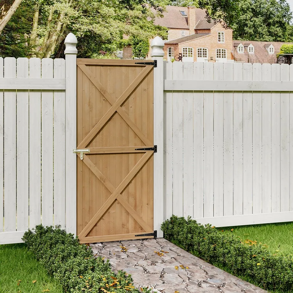 183cm H Garden Flat Top Pine Wood Gate Kit With Screw Kit