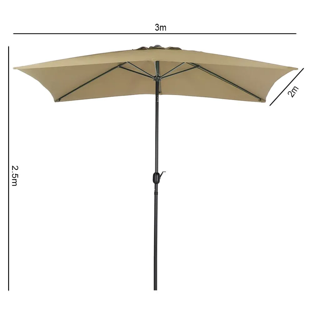 3M Sunshade Parasol Umbrella Easy Tilt for Outdoor Market Table