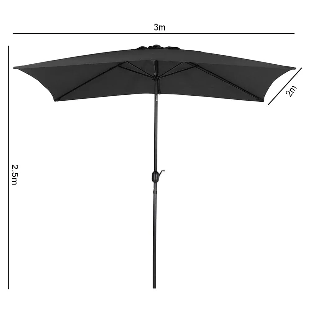 3M Sunshade Parasol Umbrella Easy Tilt for Outdoor Market Table