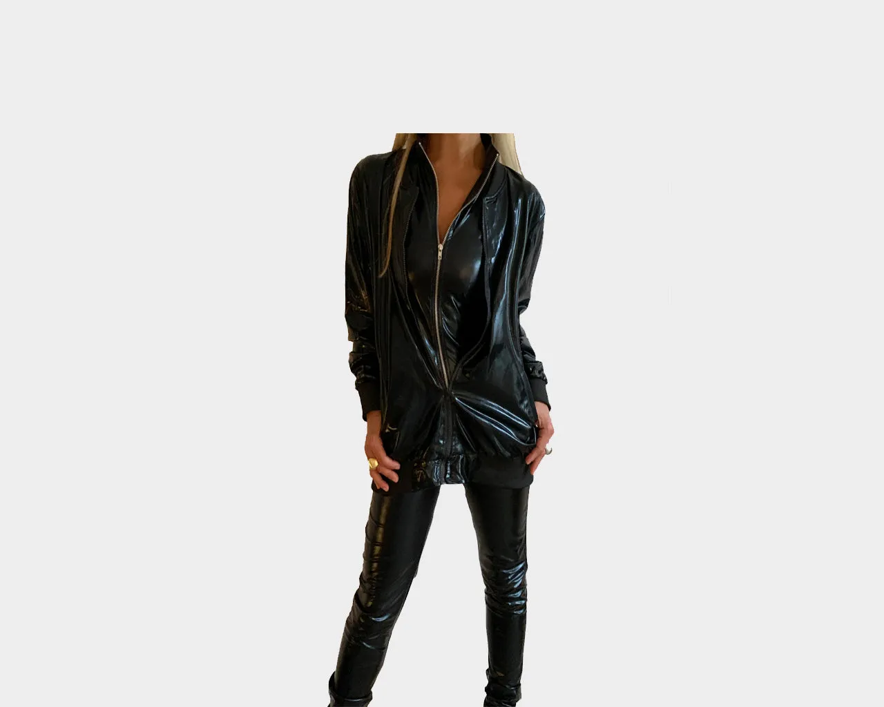 77 Metallic Black Boyfriend Jacket - The Milan