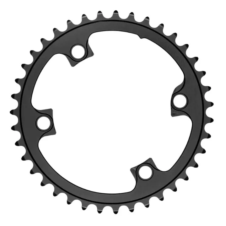 Absolute Black Round Road Chainring 2X 110/4 Shimano 9100 (50T/52T/53T)