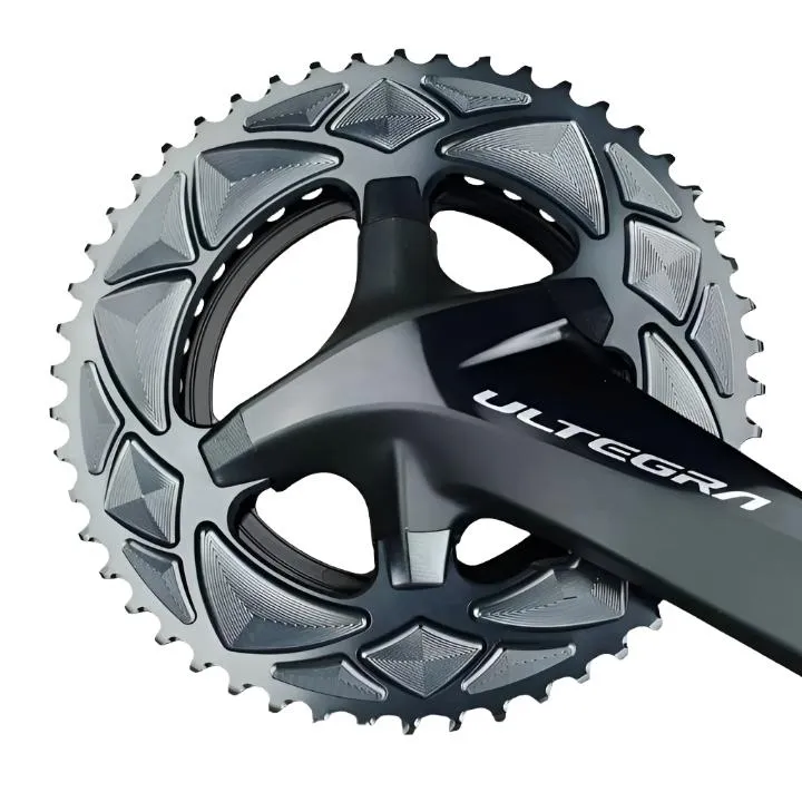 Absolute Black Round Road Chainring 2X 110/4 Shimano 9100 (50T/52T/53T)