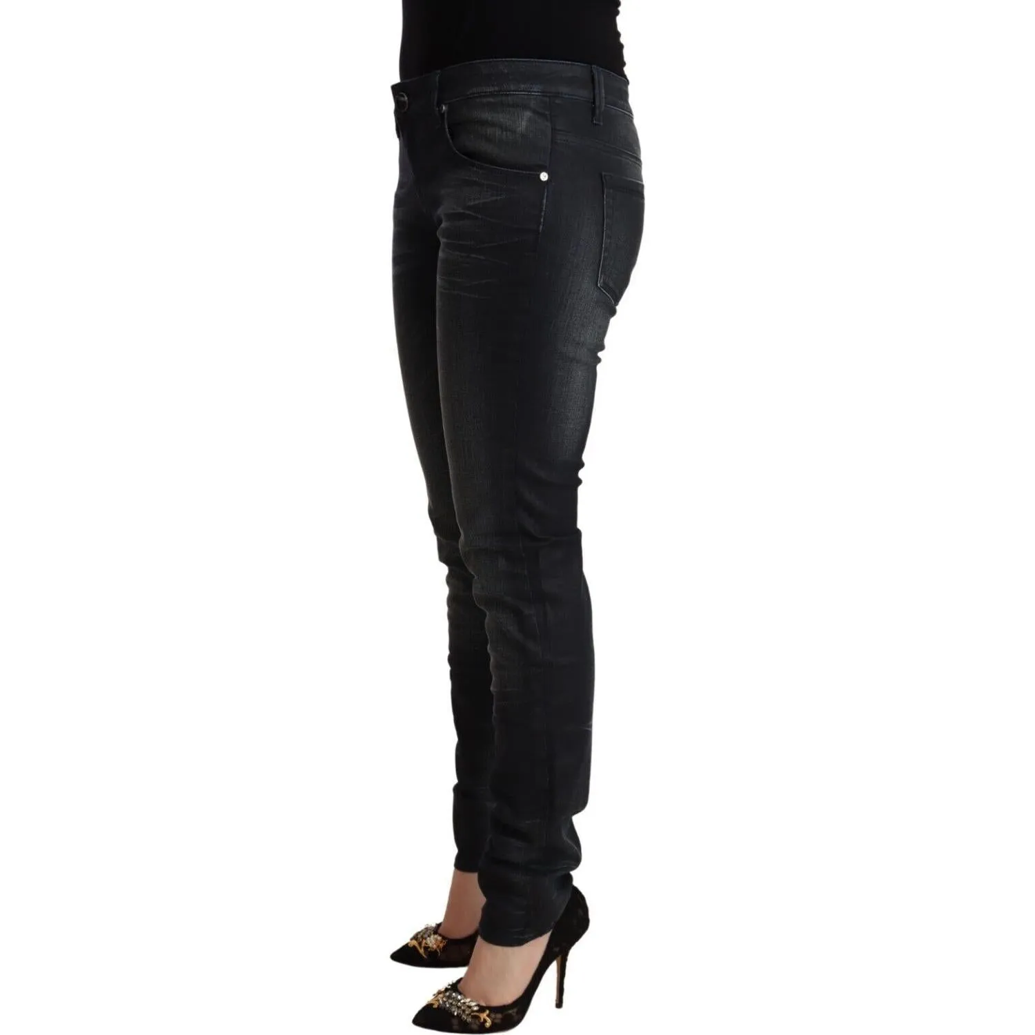 Acht Sleek Black Washed Slim Fit Jeans