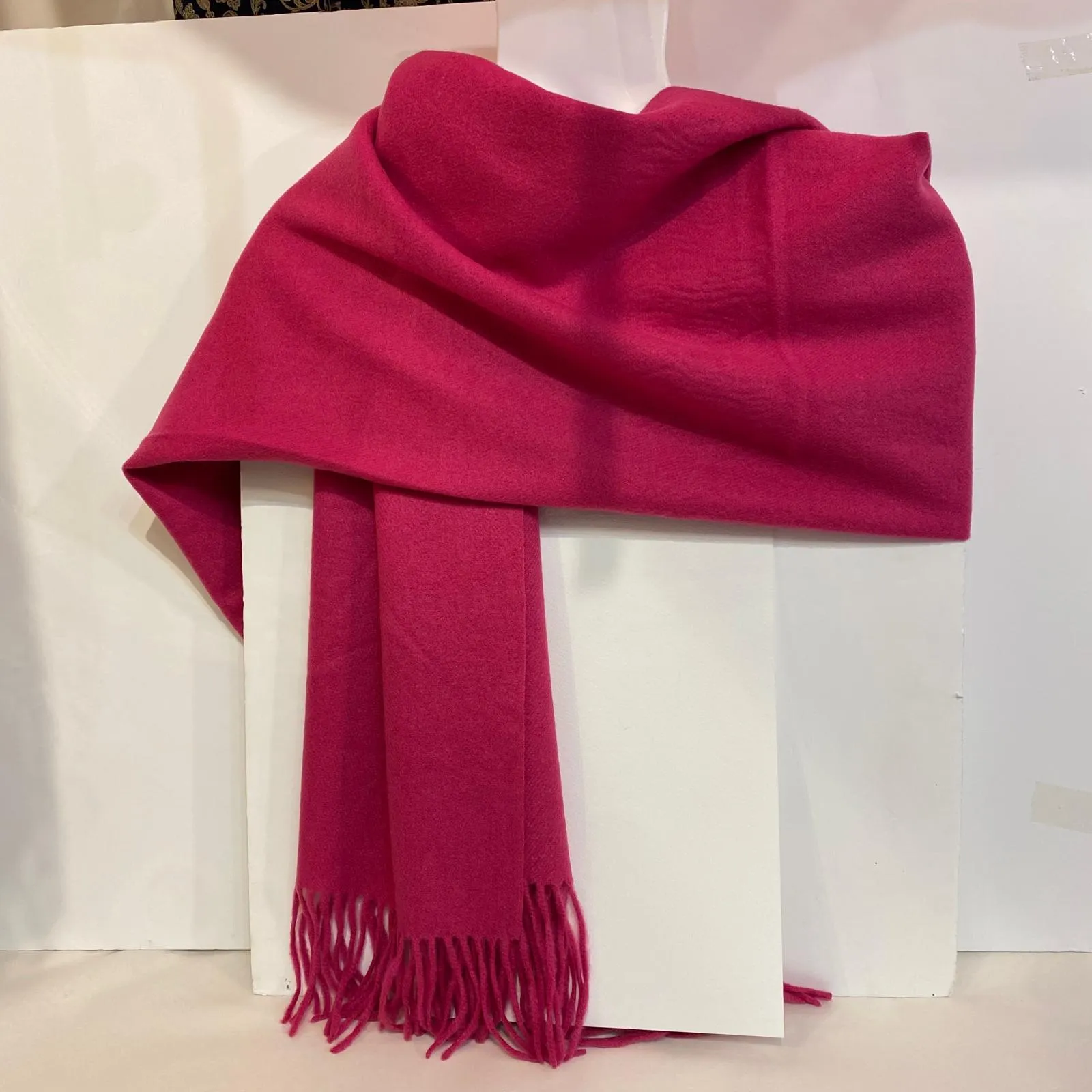 Adele - Cashmere Wool Blend Scarf - Fuschia