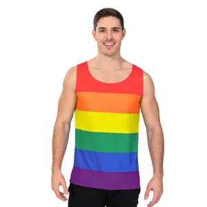 Adult Mardi Gras Mens Rainbow Stripe Tank Top