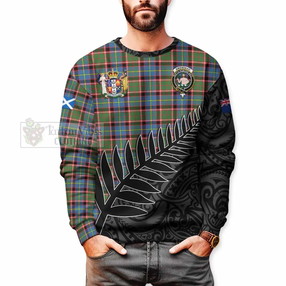 Aikenhead Crest Tartan Sweatshirt with New Zealand Silver Fern Half Style