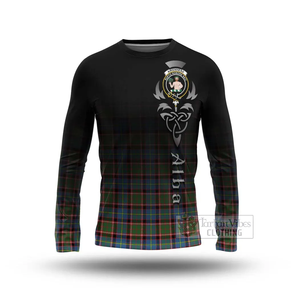 Aikenhead Tartan Long Sleeve T-Shirt Featuring Alba Gu Brath Family Crest Celtic Inspired