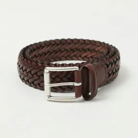 Anderson's Leather 3.5cm Woven Belt - Brown