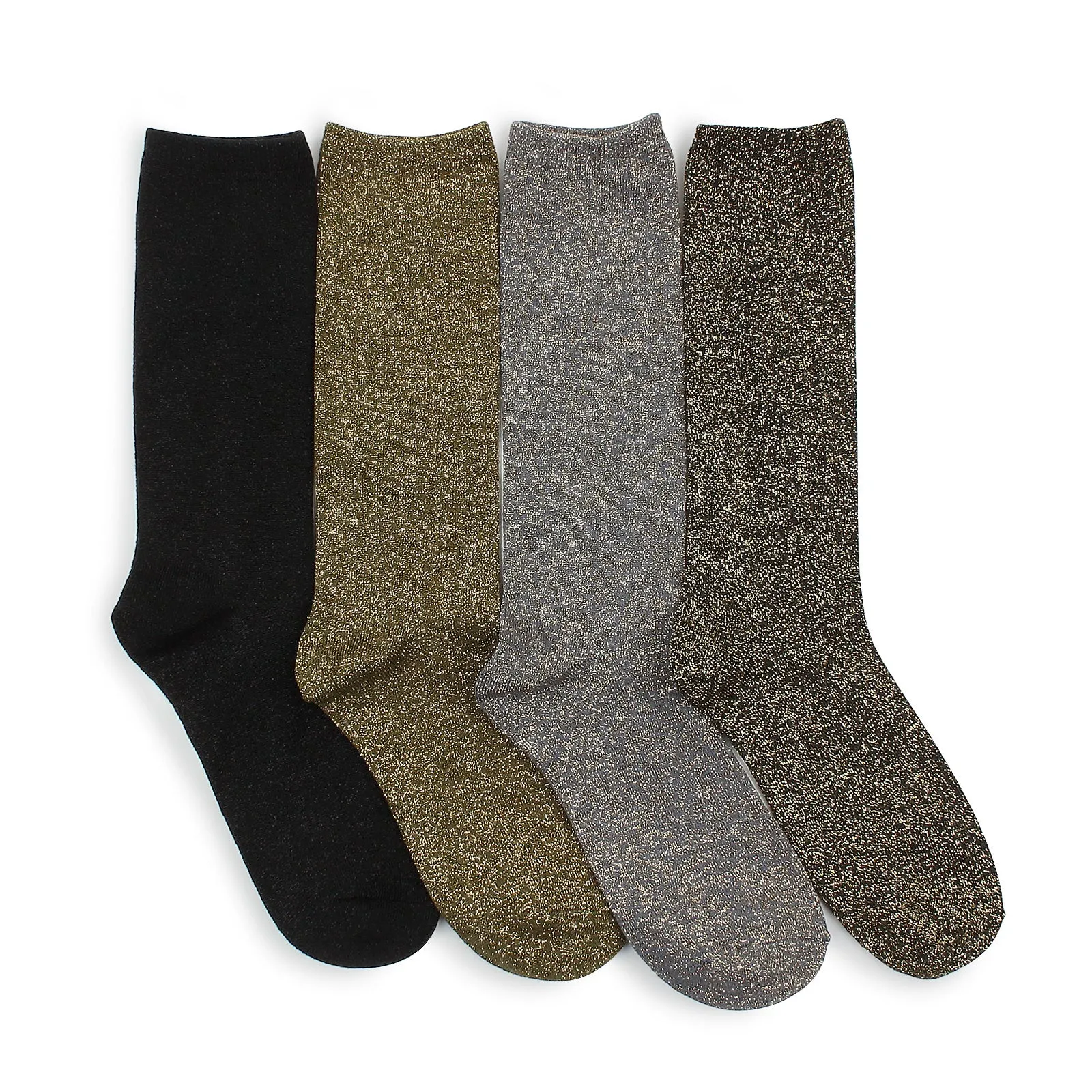 Ani basic lurex shimmer women high socks (4pairs) XK14