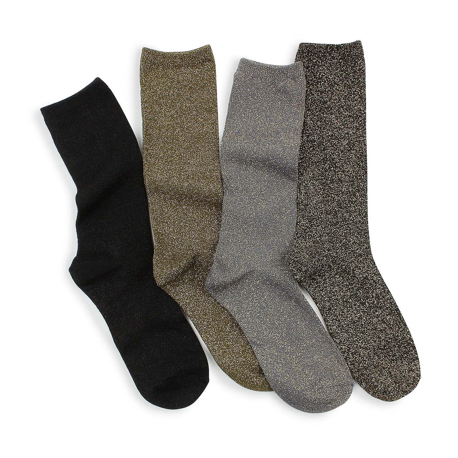 Ani basic lurex shimmer women high socks (4pairs) XK14