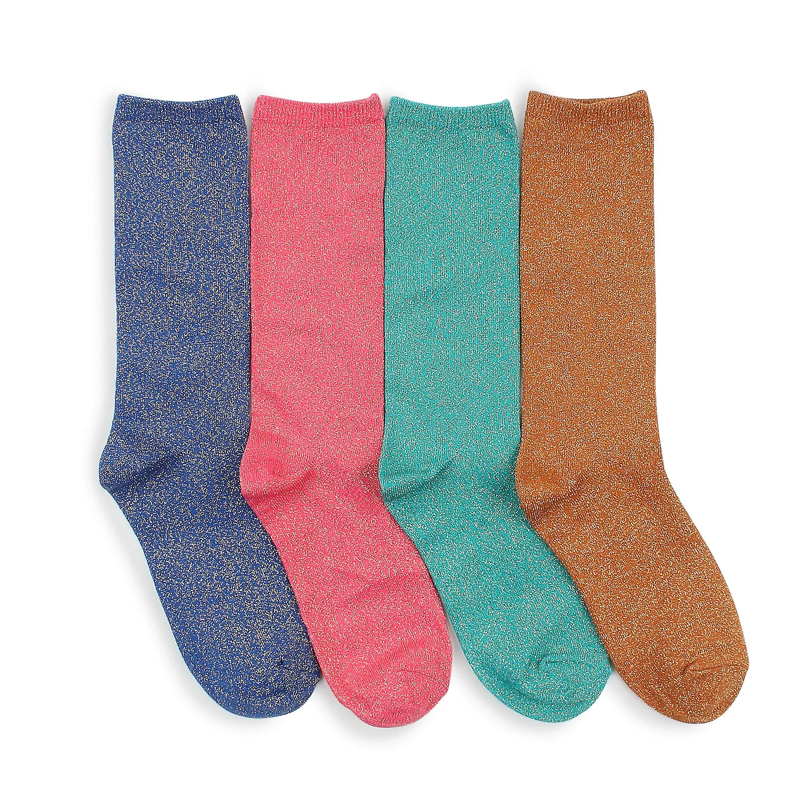 Ani fancy lurex shimmer women high socks (4pairs) XK58