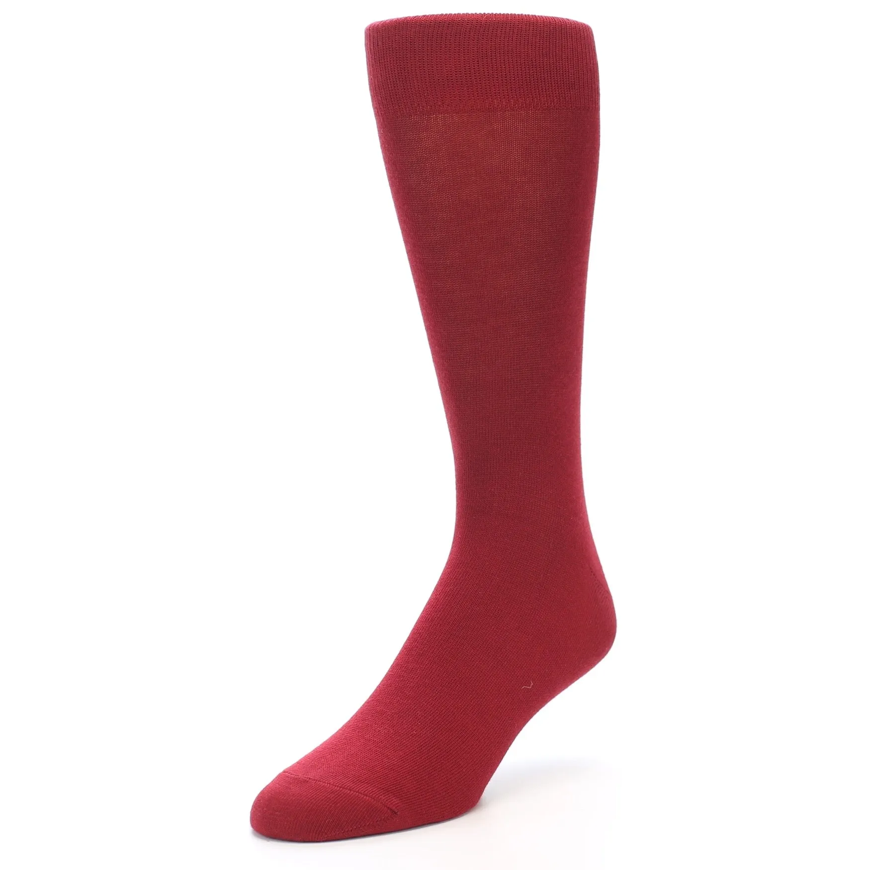 Apple Red Solid Color Men's Dress Socks