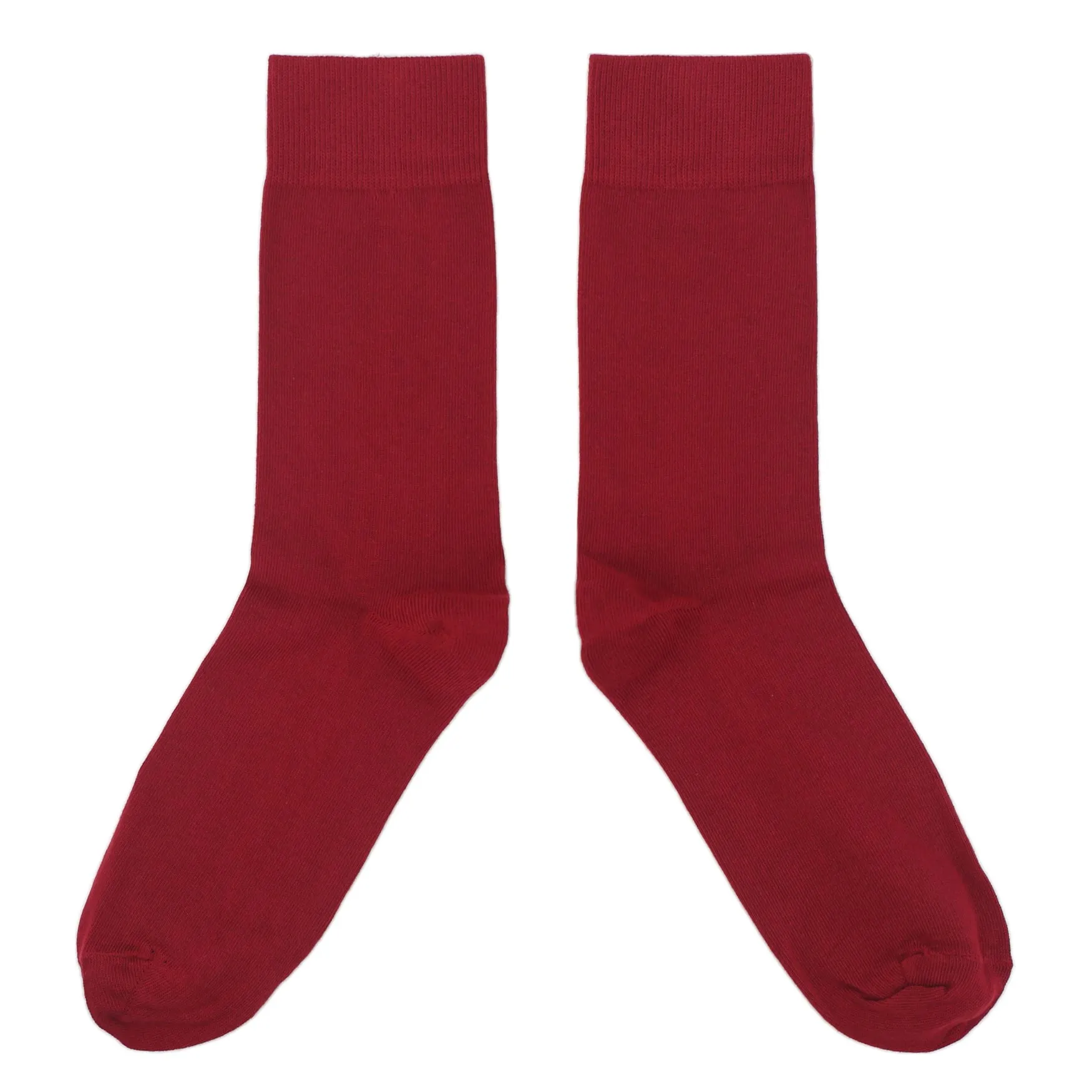 Apple Red Solid Color Men's Dress Socks