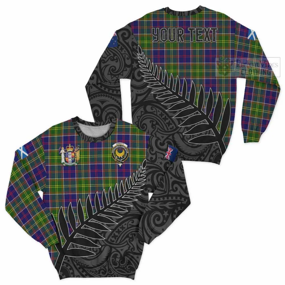 Arnott Crest Tartan Sweatshirt with New Zealand Silver Fern Half Style