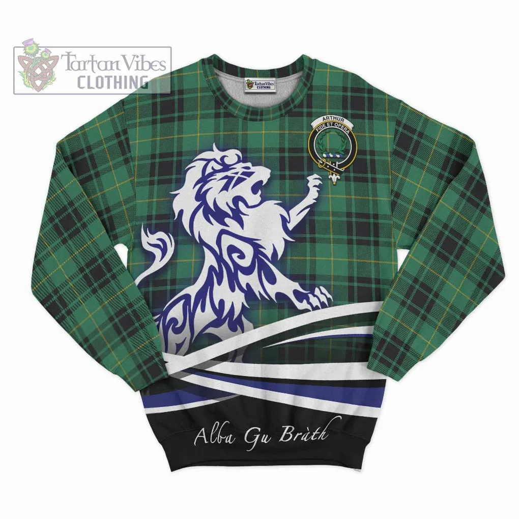 Arthur Ancient Tartan Sweatshirt with Alba Gu Brath Regal Lion Emblem