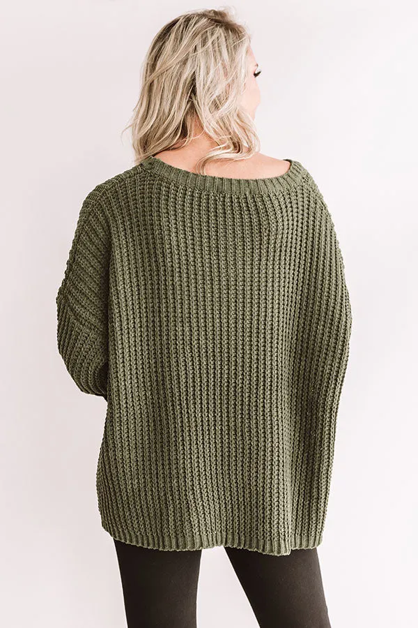 Autumn Bliss Knit Sweater In Olive