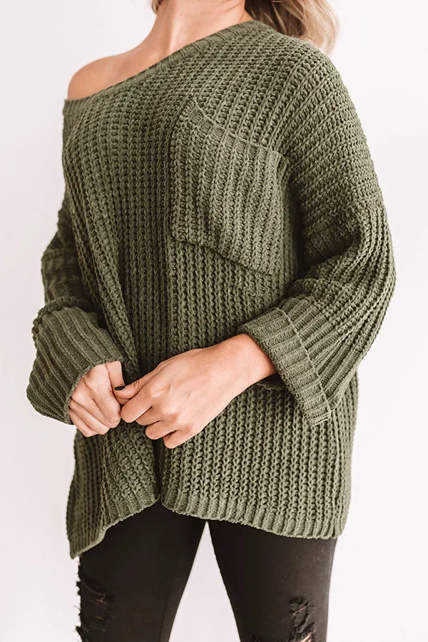 Autumn Bliss Knit Sweater In Olive