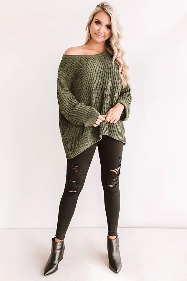 Autumn Bliss Knit Sweater In Olive