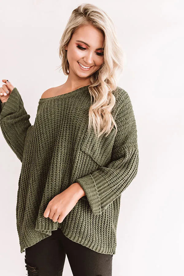 Autumn Bliss Knit Sweater In Olive