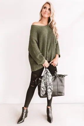 Autumn Bliss Knit Sweater In Olive