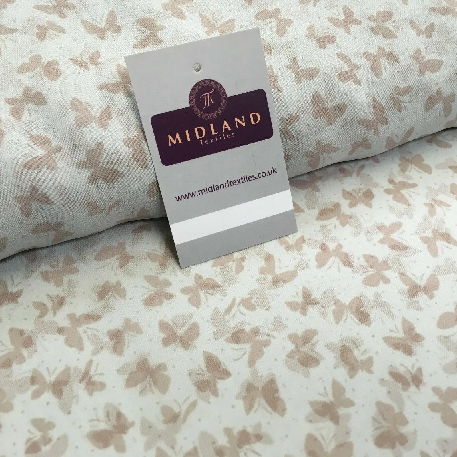 Azure Beige Small Butterfly printed Chiffon Fabric 150 cm MK1084-7