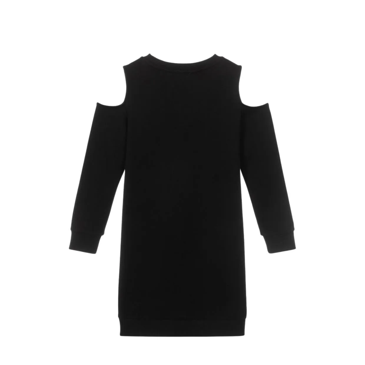 Balmain Kids Black Cold Shoulder Dress