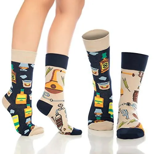 Bambooven Unisex Fun Dress Socks – Colorful Cotton Novelty (6 Pairs)