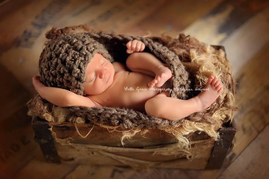 Barley Brown Baby Bowl And Hat Set