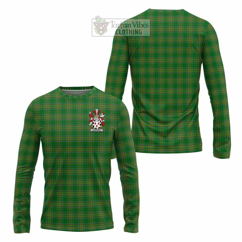 Barran Irish Clan Tartan Long Sleeve T-Shirt with Coat of Arms