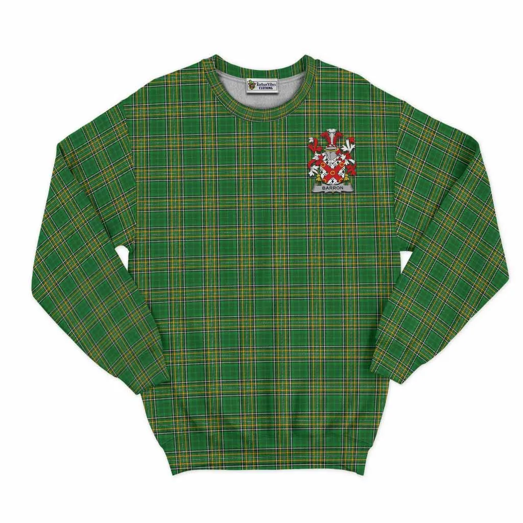 Barron Irish Clan Tartan Sweatshirt with Coat of Arms