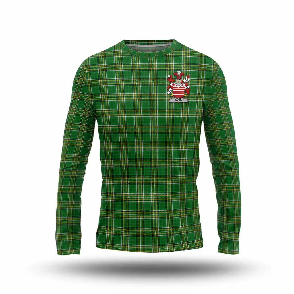 Barry Irish Clan Tartan Long Sleeve T-Shirt with Coat of Arms