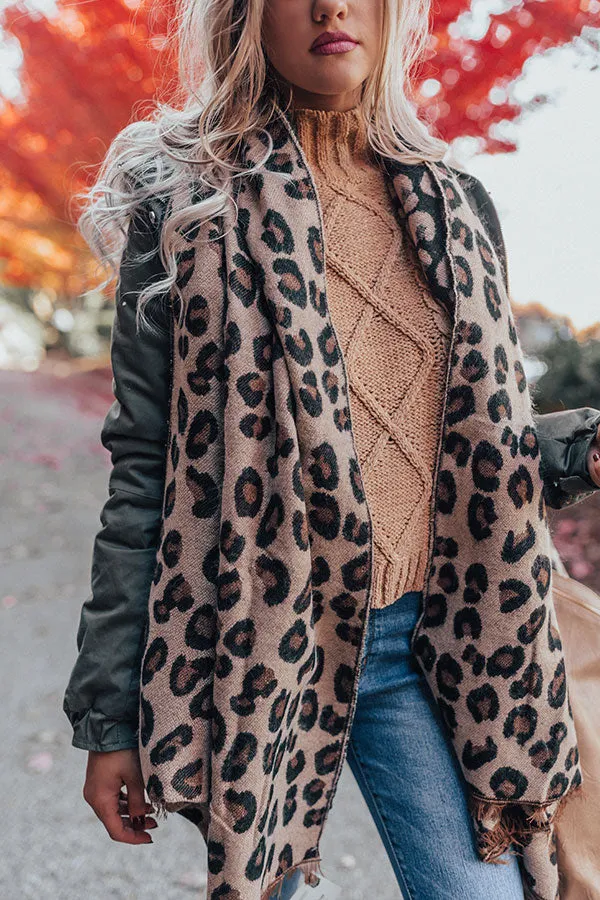 Beautiful Ambition Leopard Scarf in Beige