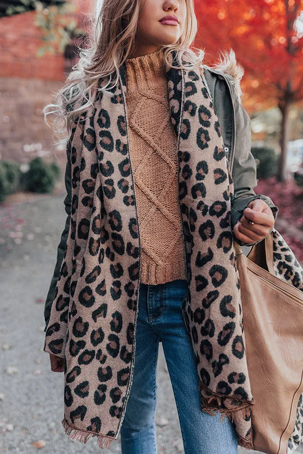 Beautiful Ambition Leopard Scarf in Beige