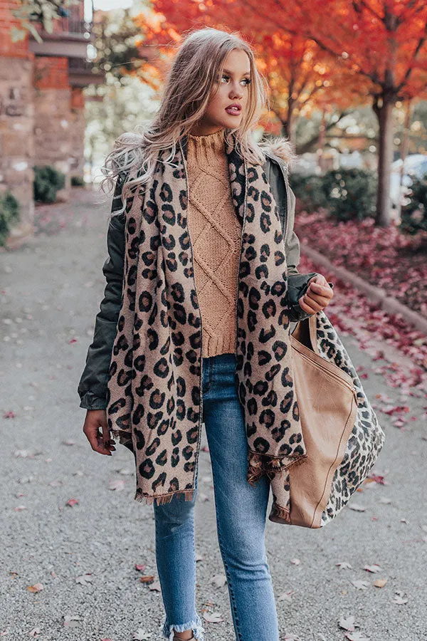 Beautiful Ambition Leopard Scarf in Beige