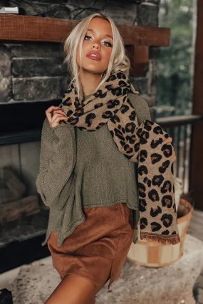 Beautiful Ambition Leopard Scarf in Beige