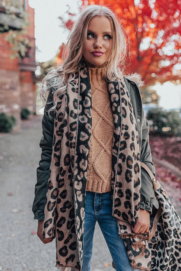 Beautiful Ambition Leopard Scarf in Beige