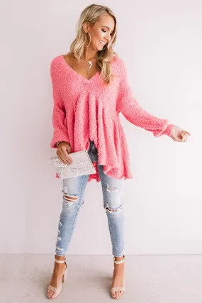 Believing In Magic Babydoll Sweater in Pink