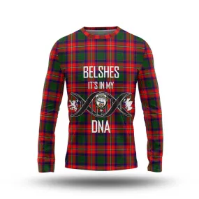 Belshes Tartan Long Sleeve T-Shirt with Family Crest DNA In Me Style