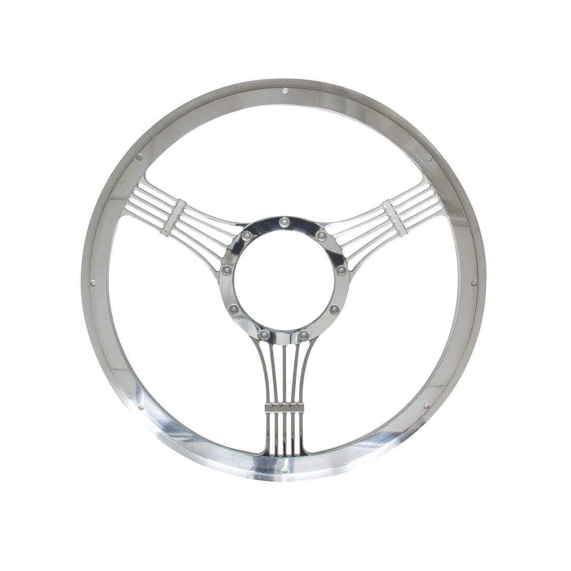 Billet Specialties Half Wrap Steering Wheel - Banjo - Polished - 3-Spoke - 14 in. Diameter