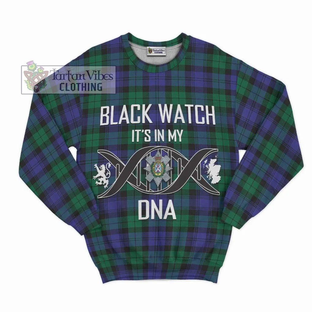 Black Watch Modern Tartan Sweatshirt with Family Crest DNA In Me Style