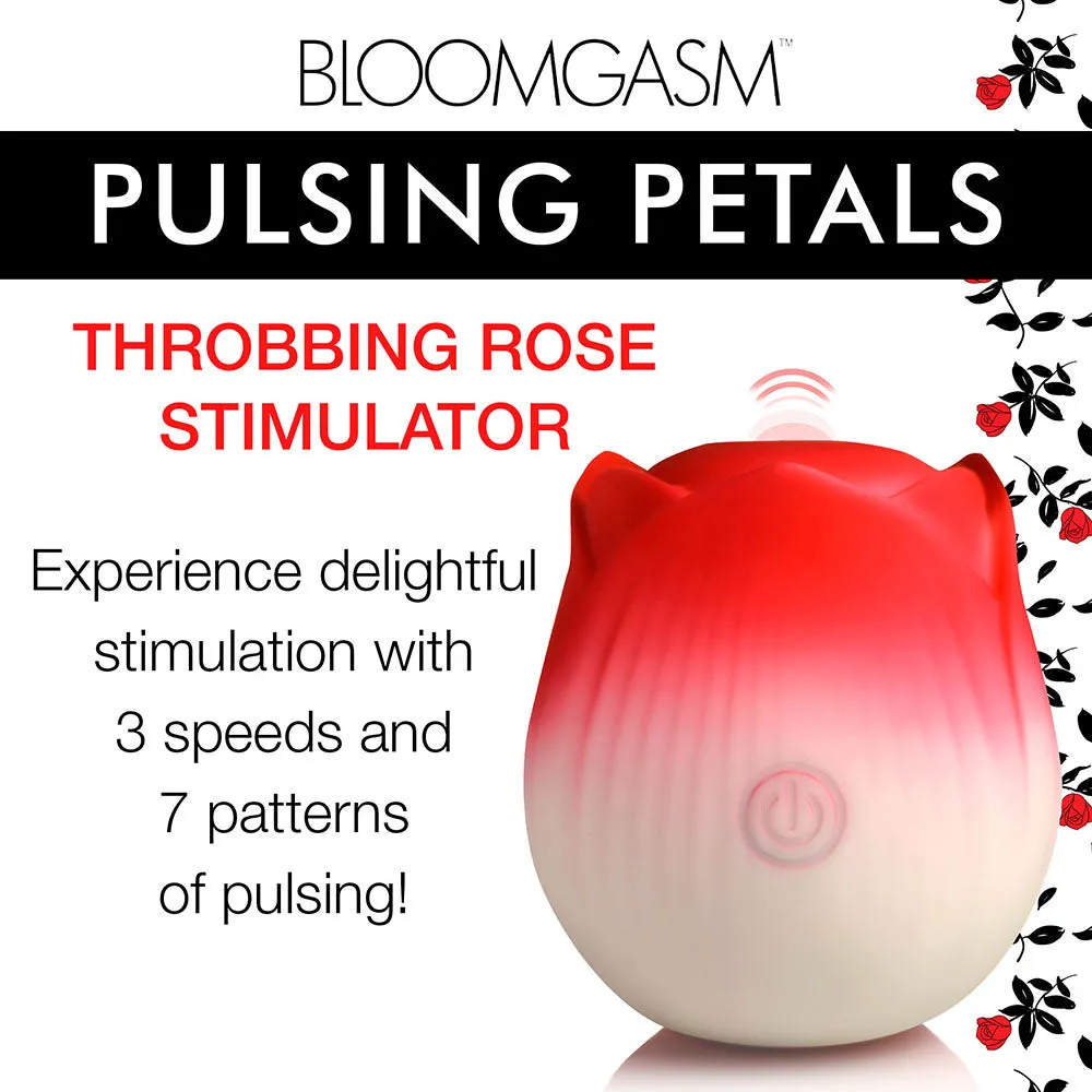 Bloomgasm Pulsing Petals Throbbing Rose Stimulator Red