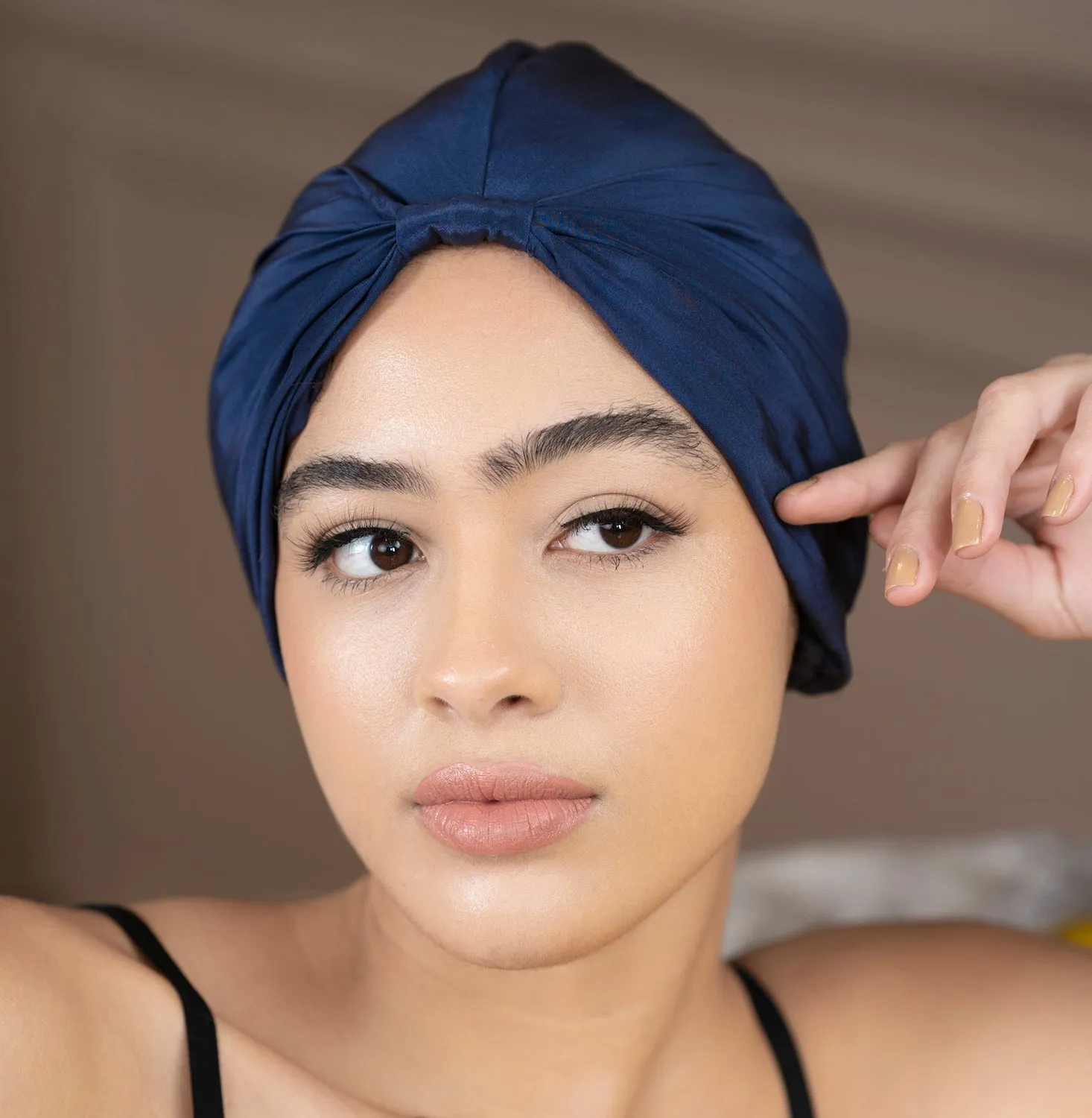 Blue Pure Silk Hair Wrap