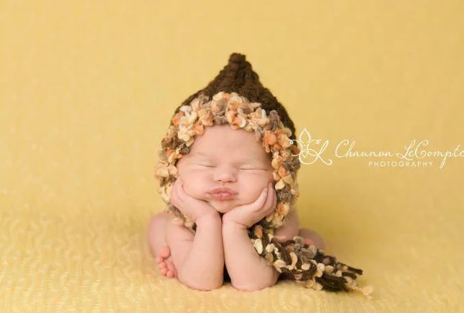 Bonnet Hat in Brown Beige Tan