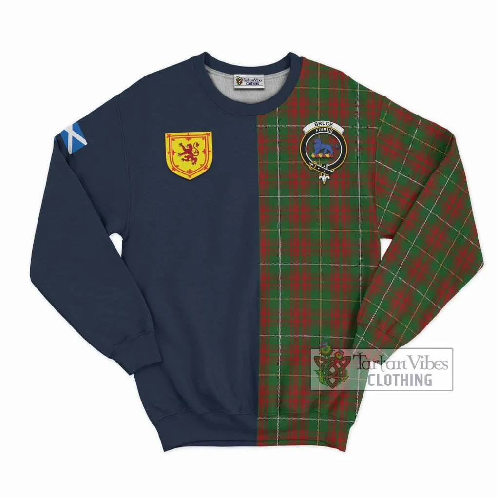 Bruce Hunting Tartan Sweatshirt Alba with Scottish Lion Royal Arm Half Style