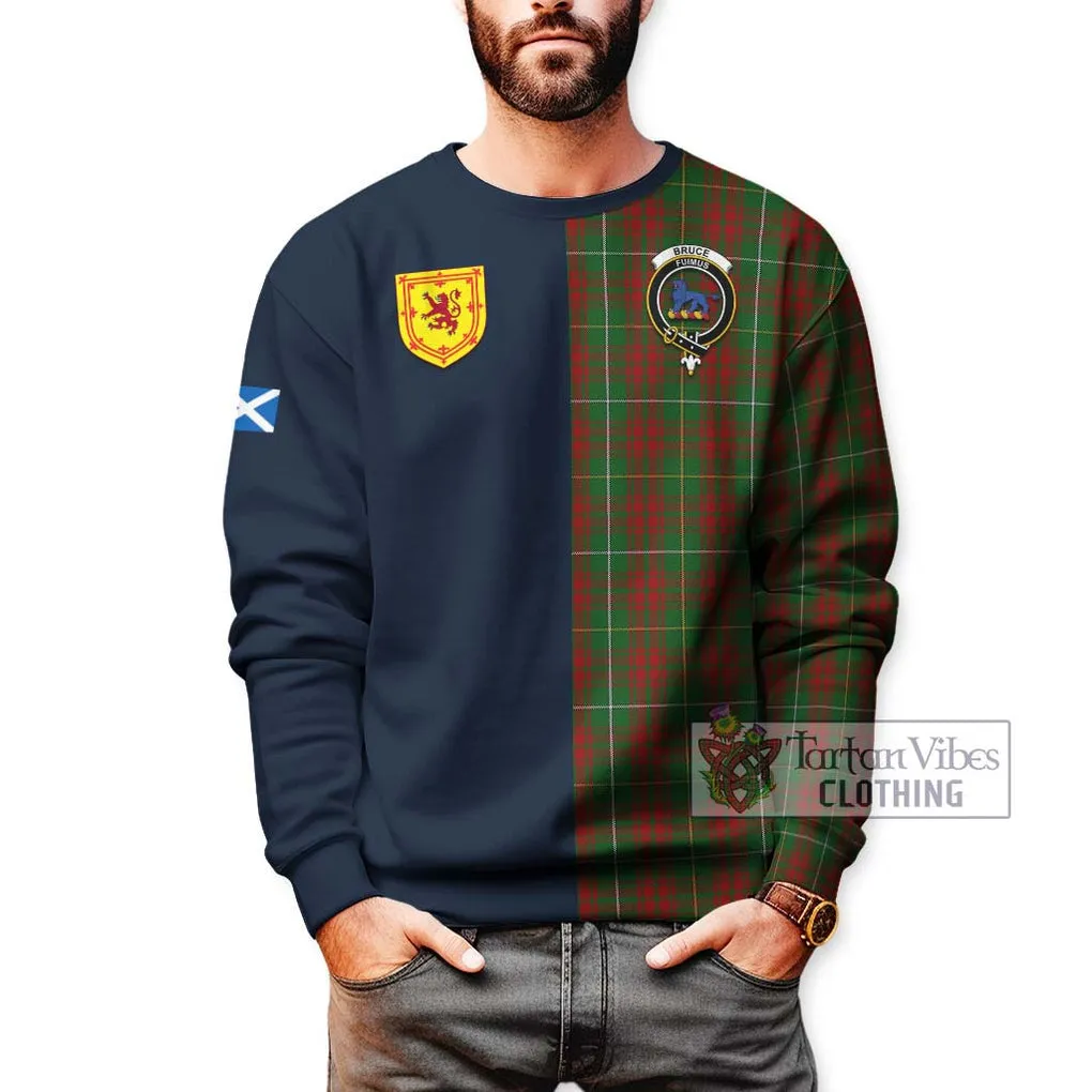 Bruce Hunting Tartan Sweatshirt Alba with Scottish Lion Royal Arm Half Style