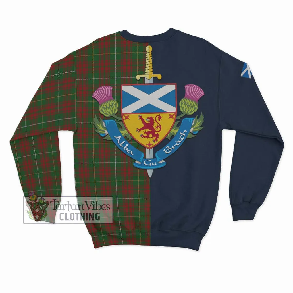 Bruce Hunting Tartan Sweatshirt Alba with Scottish Lion Royal Arm Half Style